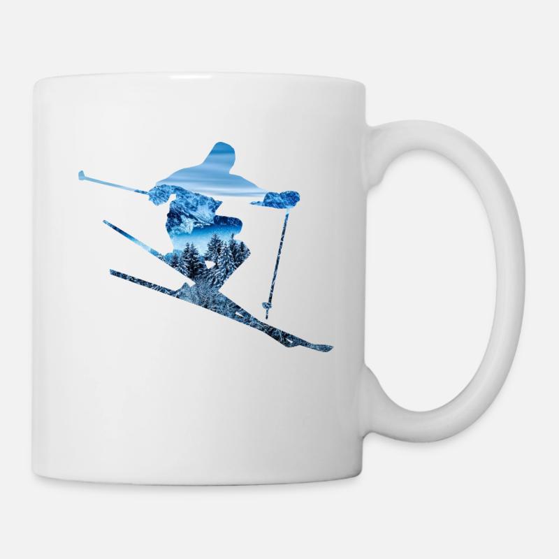 Skier mountain pattern - Mug - white