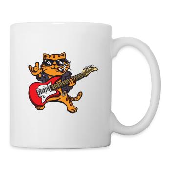 Guitariste Guitar Cat Funny Gift Fan de rock - Mug blanc - blanc - Droite
