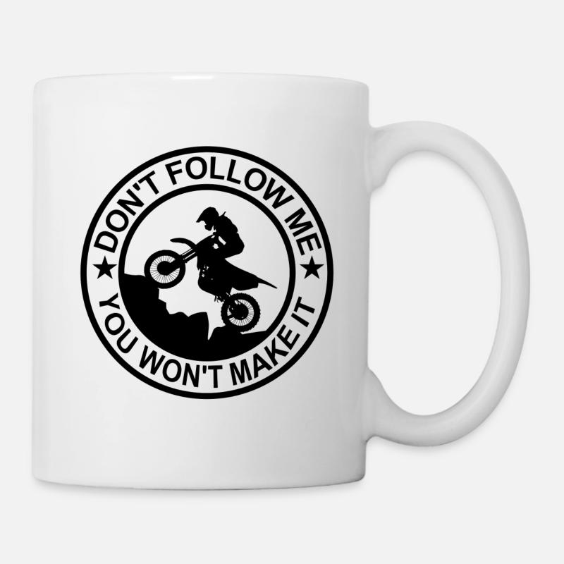 Motocross Cross T Shirt - Mug - white