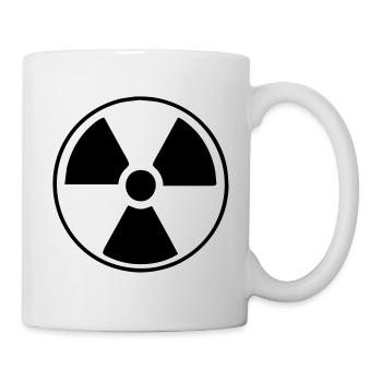 Radioactive Radioaktiv Symbol Piktogramm Vektor - Tasse - Weiß - Rechts