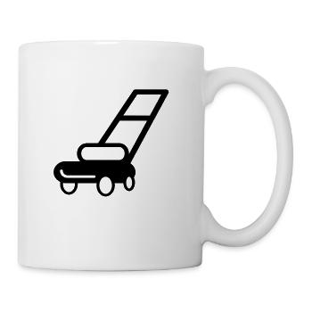 Rasenmäher Gartenarbeit - Tasse - Weiß - Rechts