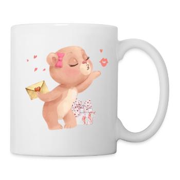 ours bisous saint valentin | supporter l'amour saint valentin - Mug blanc - blanc - Droite