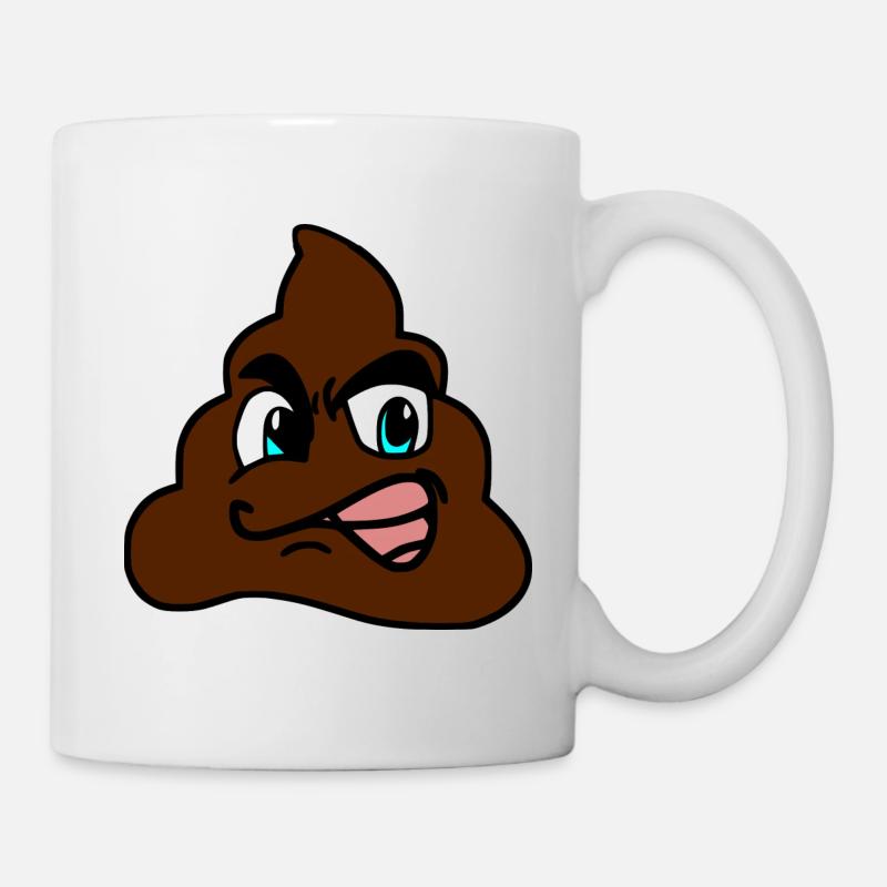 Kackhaufen-Emoji - Tasse - Weiß