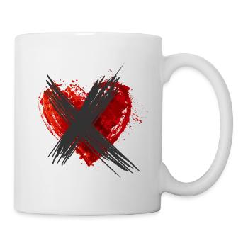 Anti Valentine's Day - Crossed Heart - Mug - white - Right