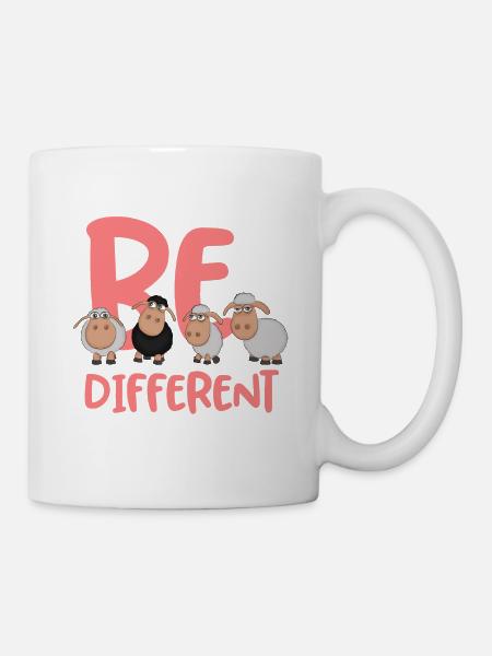 Be different pinke Schafe - Einzigartige Schafe - Tasse - Weiß