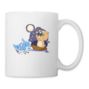 Ours en peluche marin avec baleine fantaisie enfants - Mug blanc - blanc - Droite