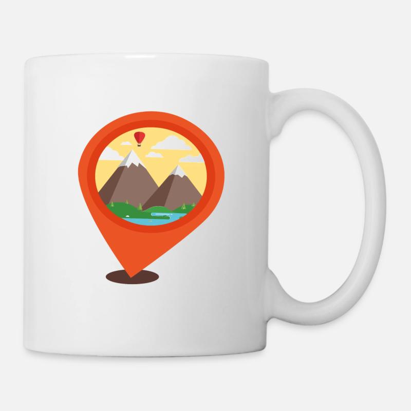 Standort GPS - Tasse - Weiß