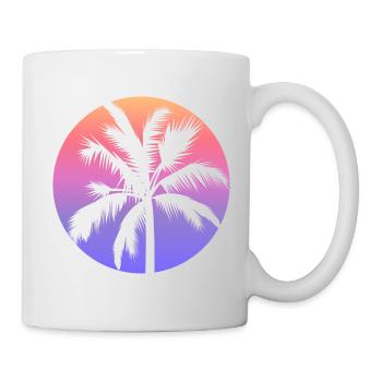 Palme Kreis Sonnenaufgang - Tasse - Weiß - Rechts