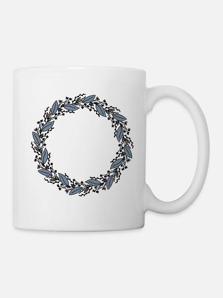 TRIANGULUM - flower wreath Alina - Mug - white