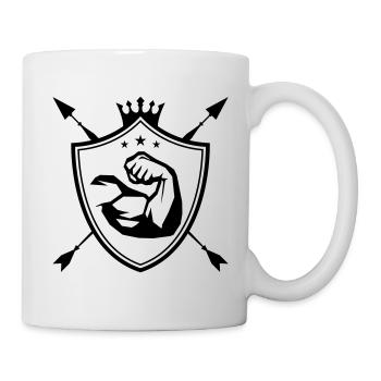 muscles arm coat of arms - Mug - white - Right