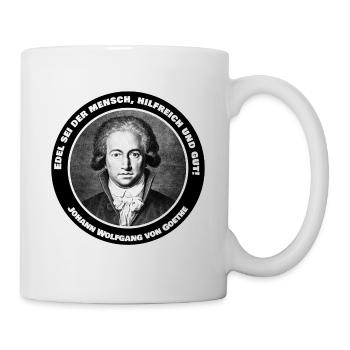 Goethe Zitat Spruch Klassik Edel hilfreich und gut - Tasse - Weiß - Rechts