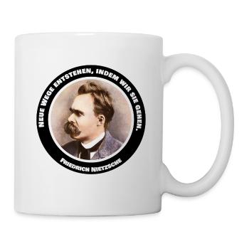 Nietzsche Spruch Neue wege gehen Zitat Philosophie - Tasse - Weiß - Rechts