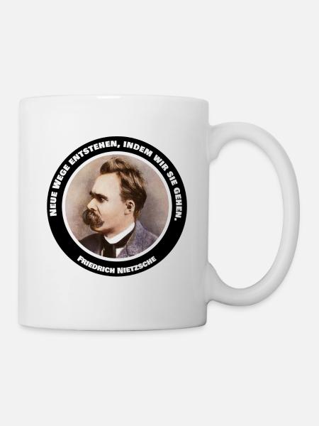 Nietzsche dit que les nouvelles routes vont de la philosophie de citation - Mug blanc - blanc