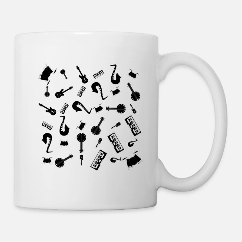 Musikinstrumente - Tasse - Weiß