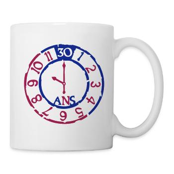 30 years clock time birthday watch - Mug - white - Right