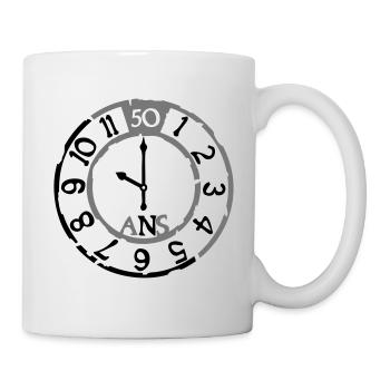 50 Jahre Uhr, Geburtstag der Uhr - Tasse - Weiß - Rechts
