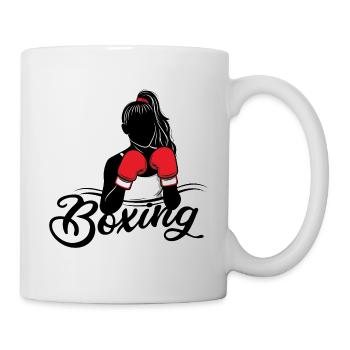 Femmes Boxing mma combat sporty fitness ring - Mug blanc - blanc - Droite