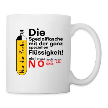 Spezialflasche mit der ganz speziellen Flüssigkeit - Tasse - Weiß - Rechts