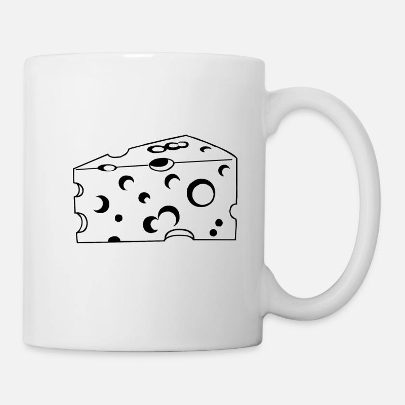 Ein leckeres Stück Käse mit Löchern - Tasse - Weiß