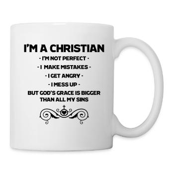 I'm A Christian, Not Perfect, Christian, Faith - Mug - white - Right