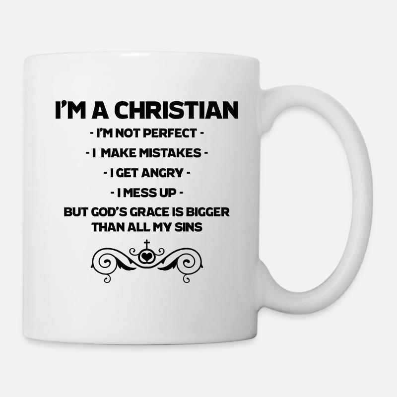 Je suis chrétien, pas parfait, chrétien, foi - Mug blanc - blanc