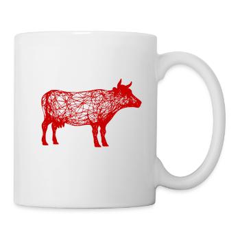 Ein roter Wilder Stier mit Hörnern - Tasse - Weiß - Rechts