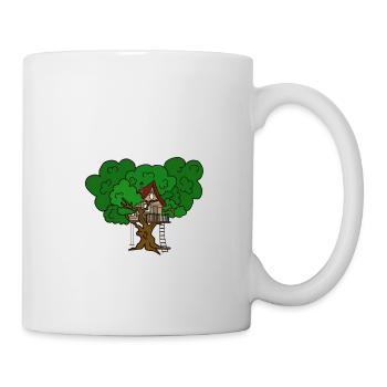 Baumhaus Baum Naturliebhaber Schaukel Leiter Kunst - Tasse - Weiß - Rechts