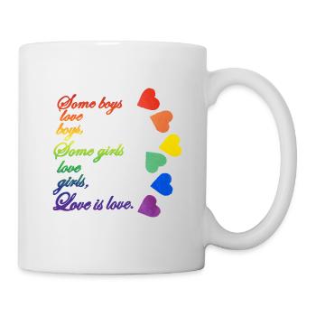 Whether lesbian or gay, love is love - Mug - white - Right