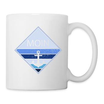 moin blau - Tasse - Weiß - Rechts