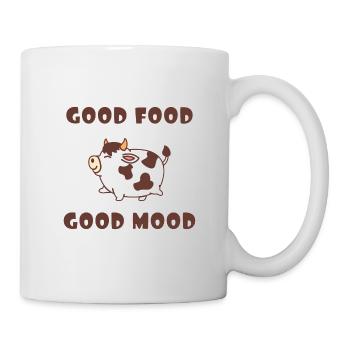 Thick Cute Cow Eating Fat Funny Gift Cows - Mug - white - Right