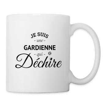 Footballeuse foot gardienne de buts qui déchire - Mug blanc - blanc - Droite