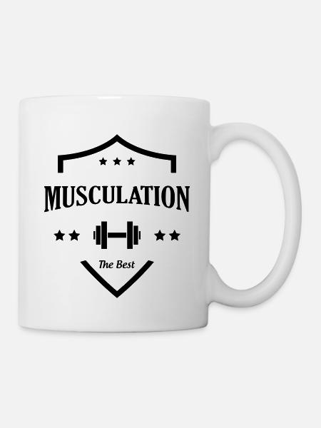 Musculation Fitness Force Sport Muscles Vintage - Mug - white