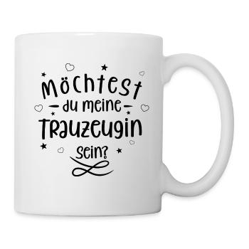 Möchtest du meine Trauzeugin sein? (schwarz) - Tasse - Weiß - Rechts