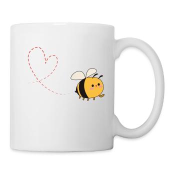Biene Liebe Herz - Tasse - Weiß - Rechts