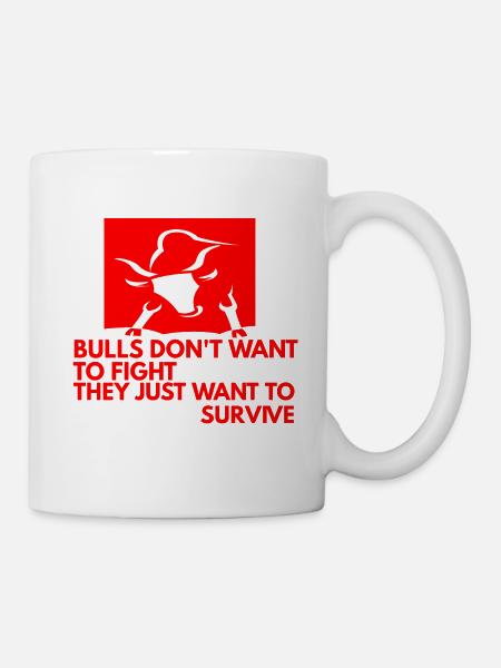 Gegen Stierkampf Tierschützer - Tasse - Weiß