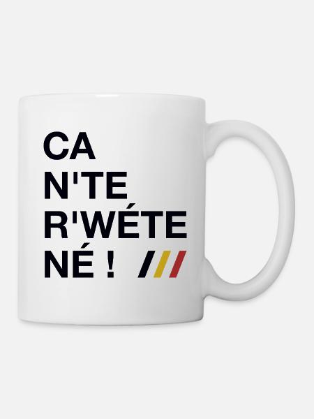 Ca n'te r'wéte né ! Ca ne te regarde pas ! (Dark) - Mug blanc - blanc