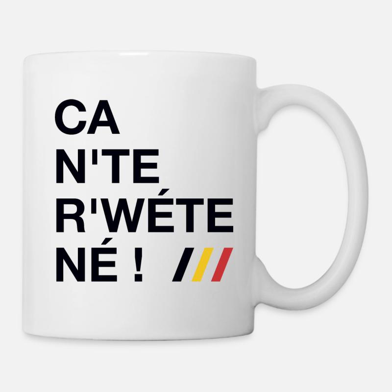 Ca n'te r'wéte né ! Ca ne te regarde pas ! (Dark) - Mug blanc - blanc