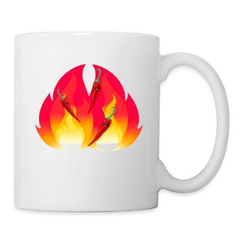 Feuriger Chilli schaft Gewürze Speise gesund - Tasse - Weiß - Rechts