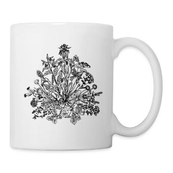 Essbare Wildkräuter, Bio, Grün, Vegan, Koch, Küche - Tasse - Weiß - Rechts
