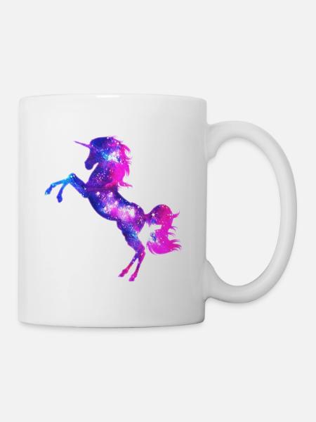 Magique licorne, unicorn, magie, space, étoiles - Mug blanc - blanc
