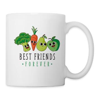 Beste Freunde Spruch Gemüse Obst - Tasse - Weiß - Rechts