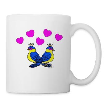 Birds Love Hearts Relation Saint-Valentin - Mug blanc - blanc - Droite