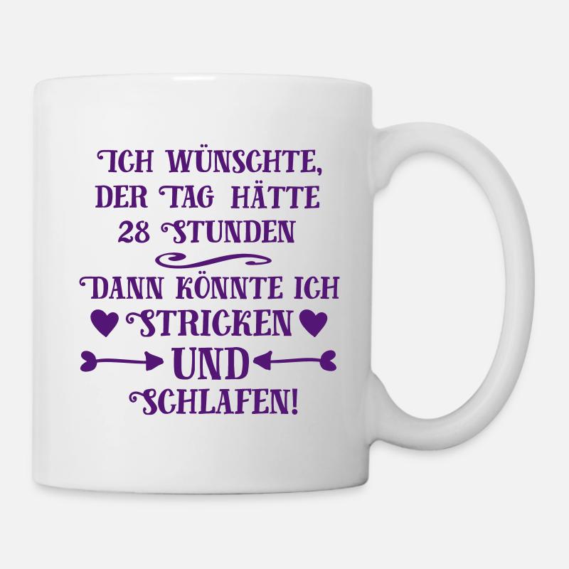 Stricken und Schlafen - Tasse - Weiß
