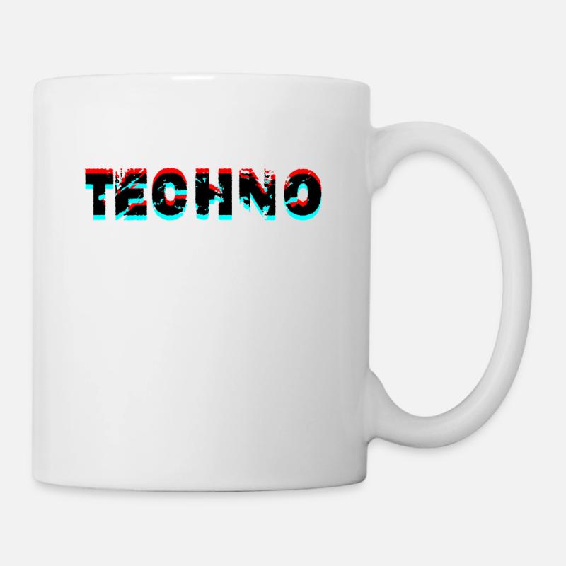 techno music design - Tasse - Weiß