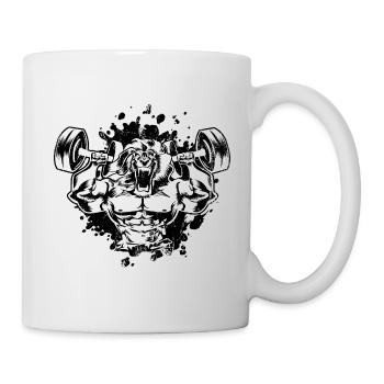 Löwe Gym Beast Fitness Musklen - Tasse - Weiß - Rechts