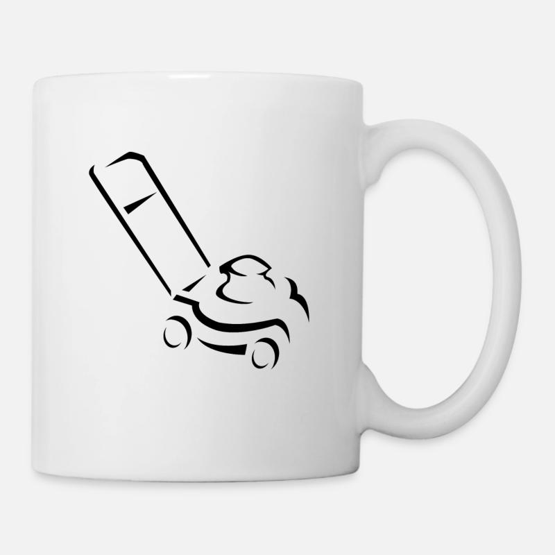 Rasenmäher - Tasse - Weiß