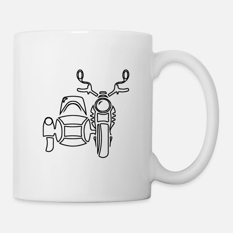 Moto avec side-car - Mug blanc - blanc