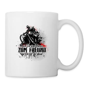 Mountain bikers - make pain a friend - Mug - white - Right