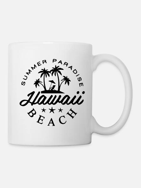 Plage d'Hawaï - Mug blanc - blanc