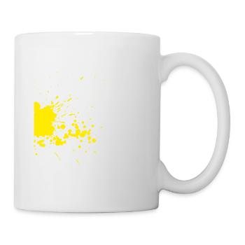 Ein gelber Farbfleck als Kunst - Tasse - Weiß - Rechts